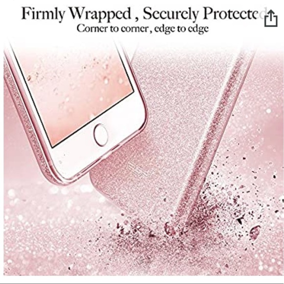 iPhone 7Plus Luxury Rose Gold Glitter Sparkle Case - Picture 6 of 7